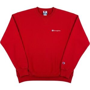 Vintage‎ 90s Champion Sweatshirt Mens Large Blank Embroidered Logo Crewneck Red